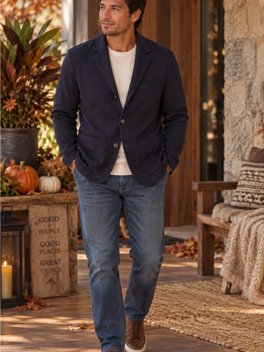 Tommy Bahama Men’s Cityscape Sweater Blazer Navy Size M NWT